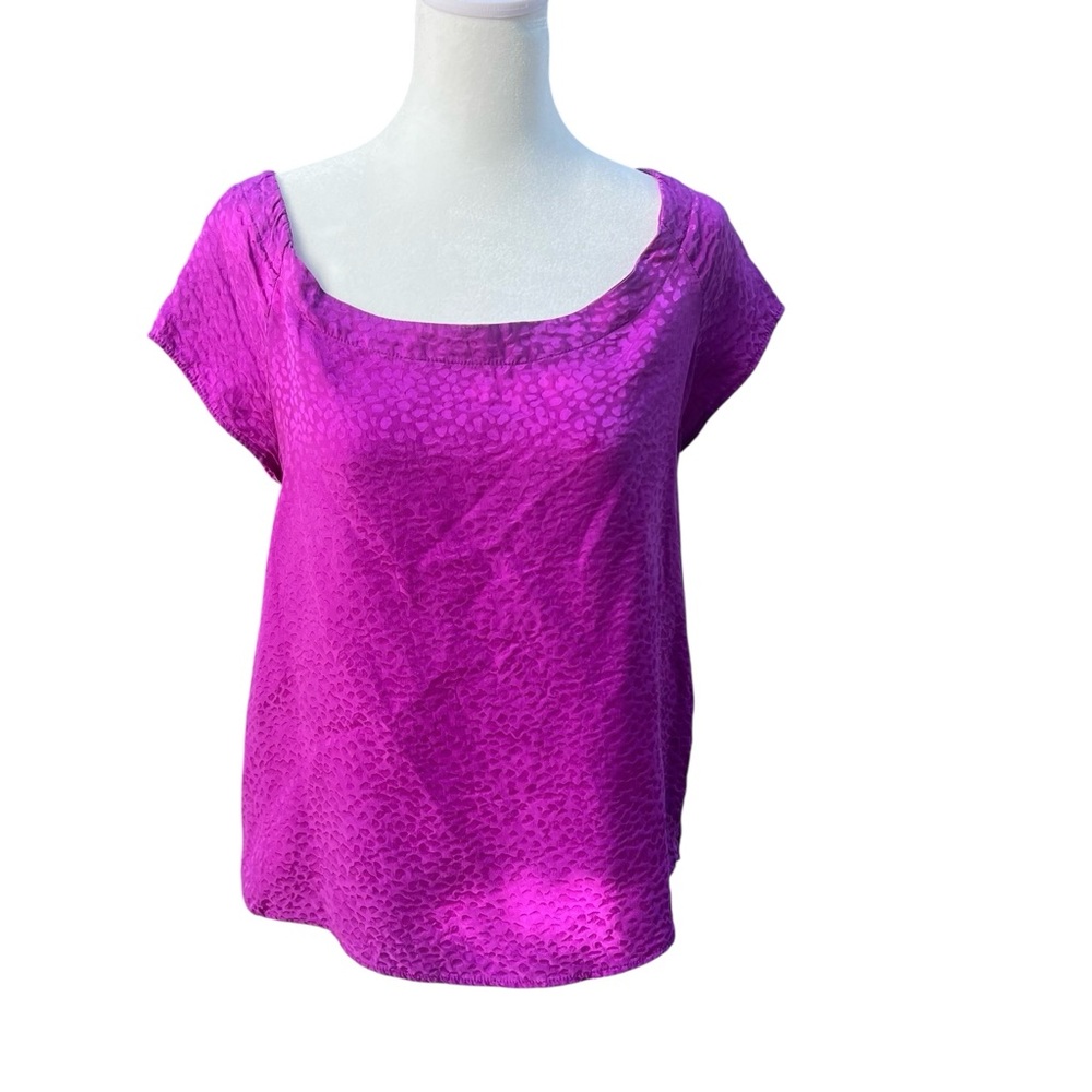 Rory Beca Boxy‎ Pink Cap Sleeve Silk Blouse Size 10